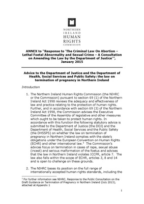 ANNEX to “Response to ‘The Criminal Law On Abortion '