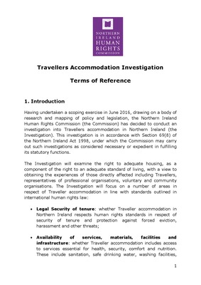 Traveller Accomodation Investigation