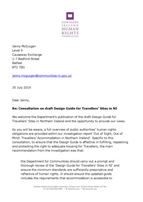 NIHRC Consultation response on draft Design Guide for Travellers’ Sites in Northern Ireland