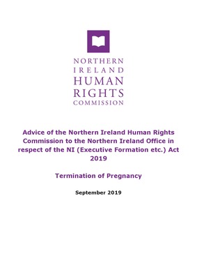 Advice to the Northern Ireland Office in respect of the NI Act 2019 on Termination of Pregnancy