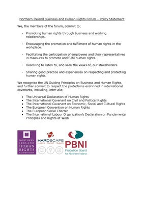 Northern Ireland Business and Human Rights Forum Policy Statement